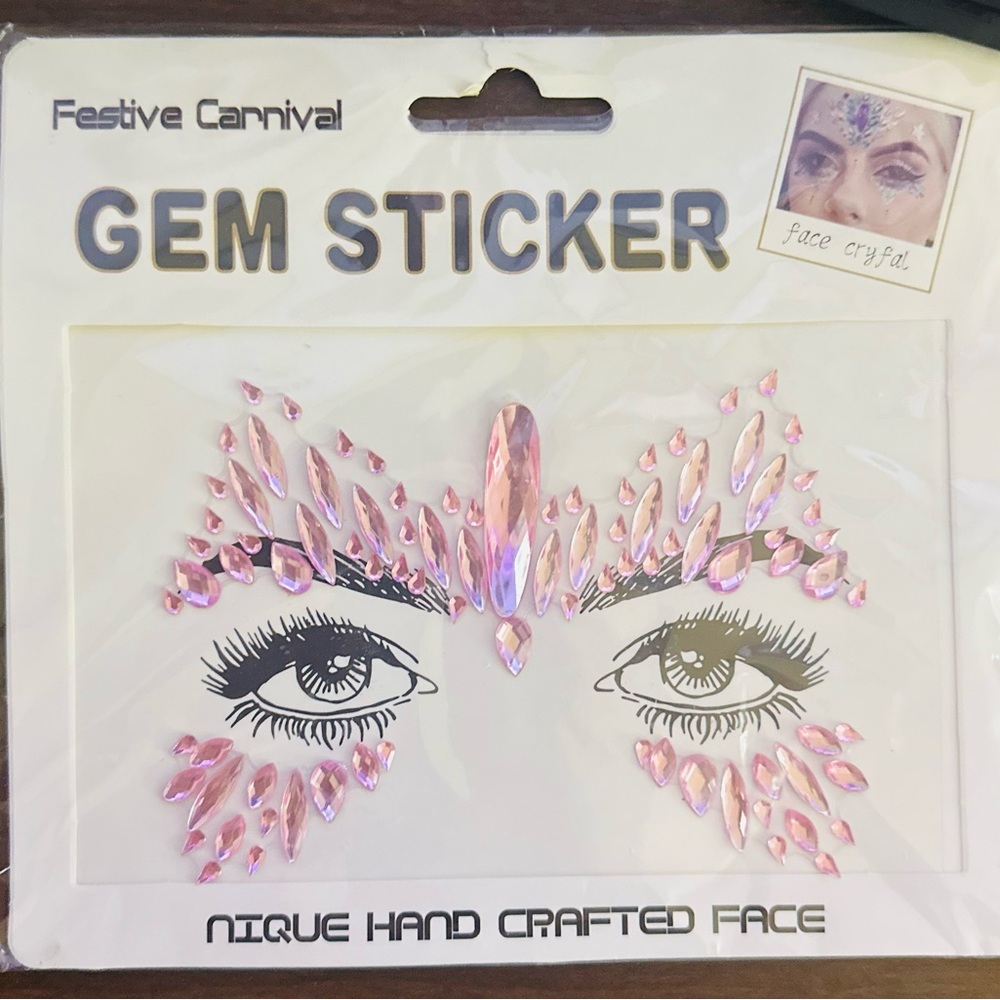 Pink Face jewels Sticker Festival carnival Halloween